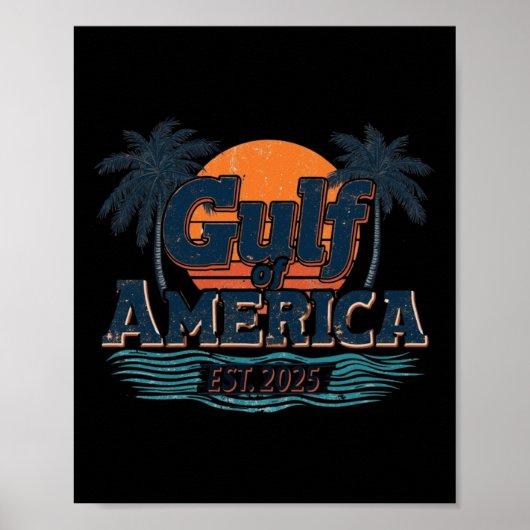 Retro Golf van Amerika 2025 Amerikaanse vlag lang Poster (Voorkant)