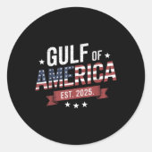 Retro Golf van Amerika 2025 Amerikaanse vlag Mexic Ronde Sticker (Voorkant)