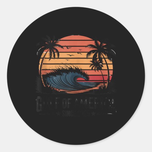 Retro Golf van Amerika 2025 Amerikaanse vlag Mexic Ronde Sticker (Voorkant)