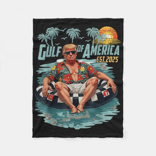 Retro Golf van de VS Amerika EST 2025 Amerikaanse  Fleece Deken (Voorkant)