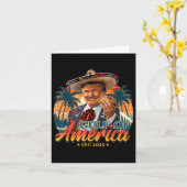 Retro Golf van de VS Amerika EST 2025 Amerikaanse  Kaart (Gele Bloem)