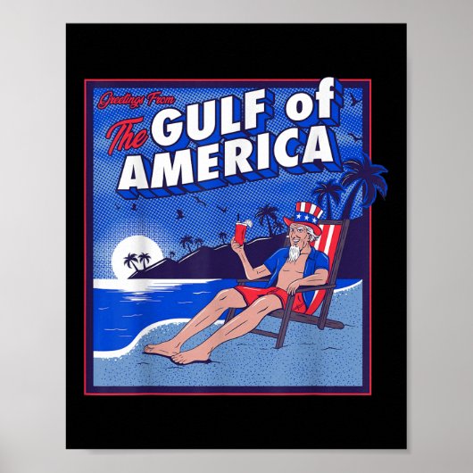 Retro Golf van de VS Amerika EST 2025 Amerikaanse  Poster (Voorkant)