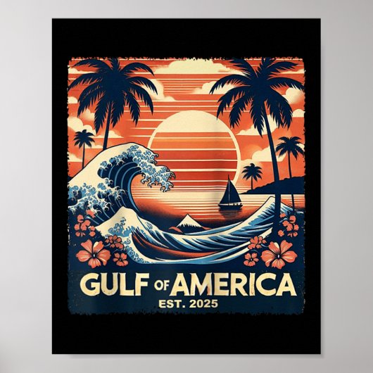 Retro Golf van de VS Amerika EST 2025 Amerikaanse  Poster (Voorkant)
