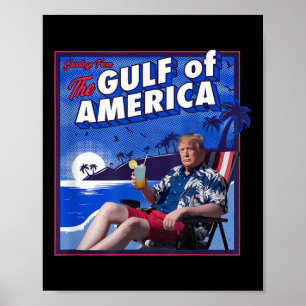 Retro Golf van de VS Amerika EST 2025 Amerikaanse  Poster