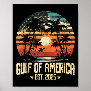 Retro Golf van de VS Amerika EST 2025 Amerikaanse  Poster