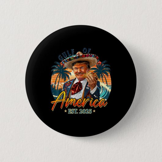 Retro Golf van de VS Amerika EST 2025 Amerikaanse  Ronde Button 5,7 Cm (Voorkant)