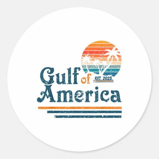 Retro Golf van de VS Amerika EST 2025 Amerikaanse Ronde Sticker (Voorkant)