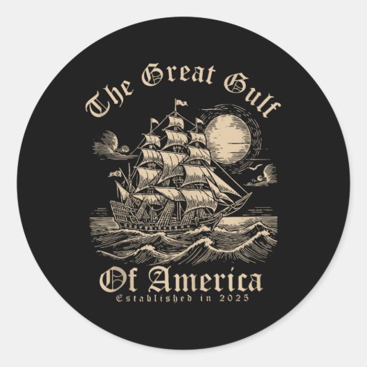 Retro Golf van de VS Amerika EST 2025 Amerikaanse  Ronde Sticker (Voorkant)