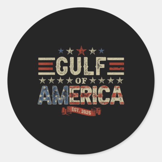 Retro Golf van de VS Amerika EST 2025 Amerikaanse  Ronde Sticker (Voorkant)