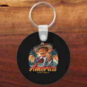 Retro Golf van de VS Amerika EST 2025 Amerikaanse Sleutelhanger (Voorkant)