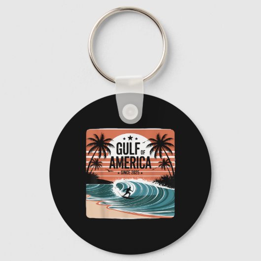 Retro Golf van de VS Amerika EST 2025 Amerikaanse Sleutelhanger (Voorkant)