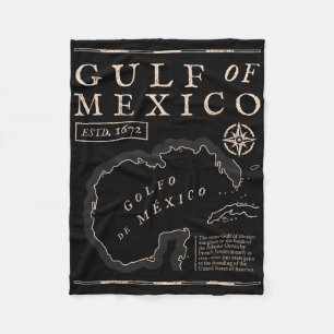 Retro Golf van Mexico 1672 Historische kaart Fleece Deken