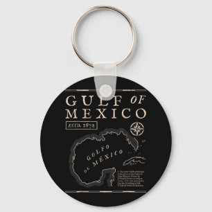 Retro Golf van Mexico 1672 Historische kaart Sleutelhanger