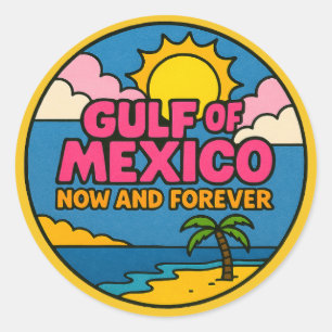 Retro Golf van Mexico Beach Zomer Ronde Sticker