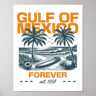 Retro Golf Van Mexico Est 1550 Forever Beach Golf Poster