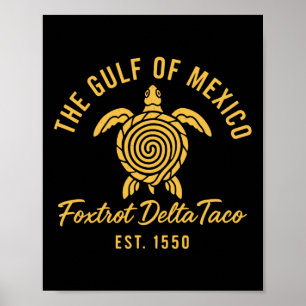 Retro Golf van Mexico EST 1550 Foxtrot Delta Taco Poster
