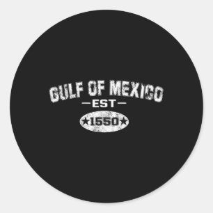 Retro Golf van Mexico Est 1550 Mexicaanse vlag Ronde Sticker