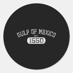 Retro Golf van Mexico Est 1550 Mexicaanse vlag voo Ronde Sticker
