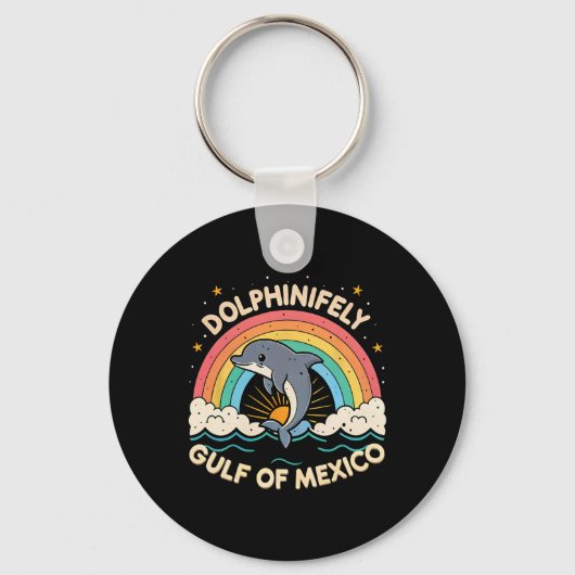 Retro Golf van Mexico Grappige Dolfijn 1 Sleutelhanger (Voorkant)