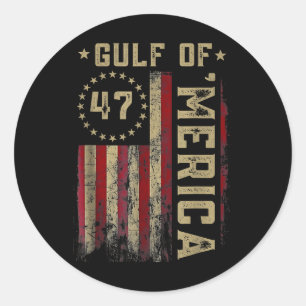 Retro Golf Van Usa Merica Est 2025 Amerikaanse Vla Ronde Sticker