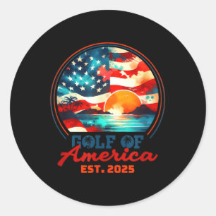 Retro Golf van Verenigde Staten 2025 Amerikaanse v Ronde Sticker