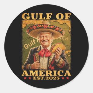 Retro Golf van Verenigde Staten Mexico Grappig Tru Ronde Sticker