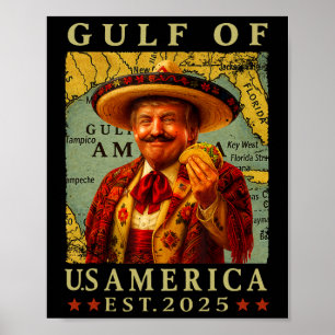 Retro Golf van Verenigde Staten Mexico Trump Mexic Poster
