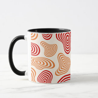 Retro Golfachtig Abstract Patroon Mok