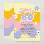 Retro golfbeweging Groovy Bloem Hallo 60ste verjaa Kaart (Voorkant / Achterkant)