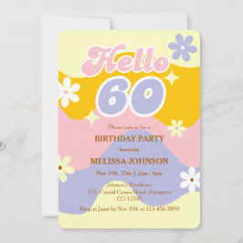 Retro golfbeweging Groovy Bloem Hallo 60ste verjaa Kaart