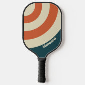 Retro Golfcirkel Streep met Naam Pickleball Paddle (Achterkant)