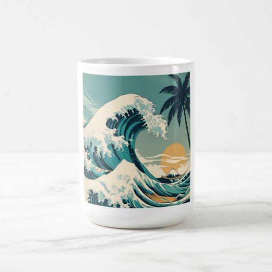 Retro golfdesign voor surfers koffiemok (Center)