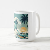 Retro golfdesign voor surfers koffiemok (Voorkant rechts)