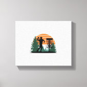 Retro  golfdisc spelen canvas afdruk (Voorkant)