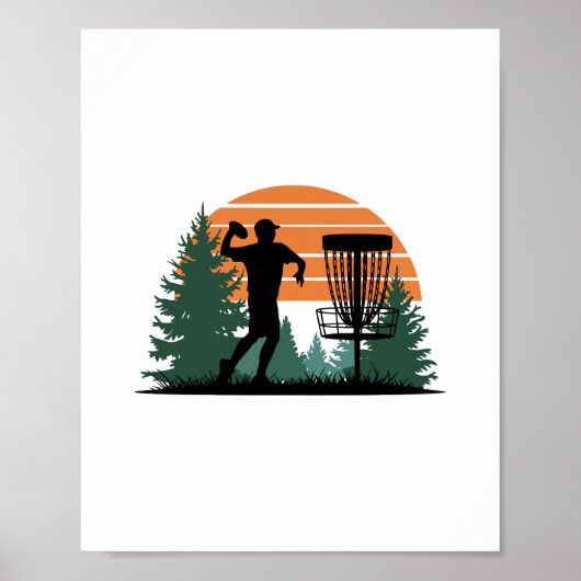 Retro golfdisc spelen poster (Voorkant)