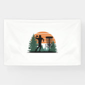 Retro golfdisc spelen spandoek (Horizontaal)