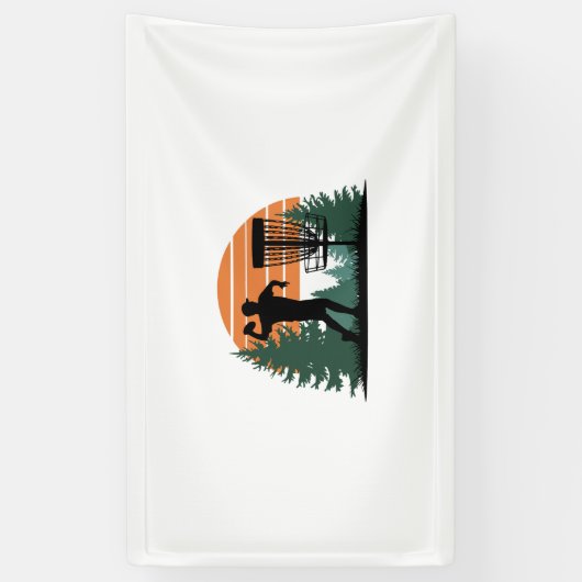 Retro golfdisc spelen spandoek (Verticaal)