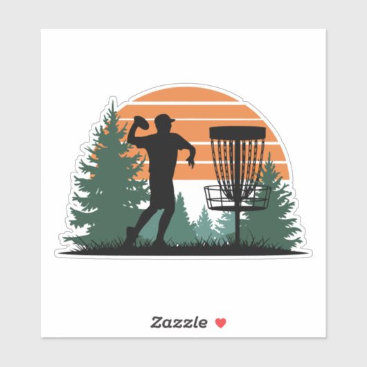 Retro  golfdisc spelen sticker (Vel)