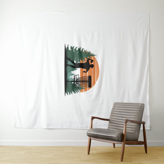 Retro  golfdisc spelen wandkleed (In Situ (horizontaal))