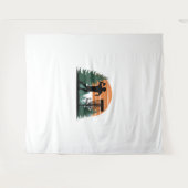 Retro  golfdisc spelen wandkleed (Voorkant (horizontaal))