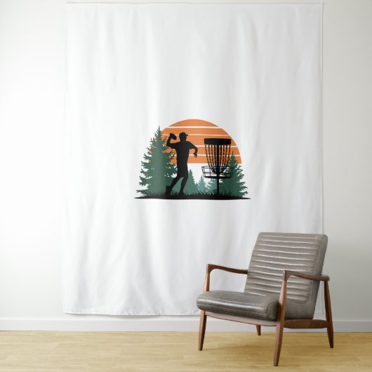 Retro  golfdisc spelen wandkleed (In situ)