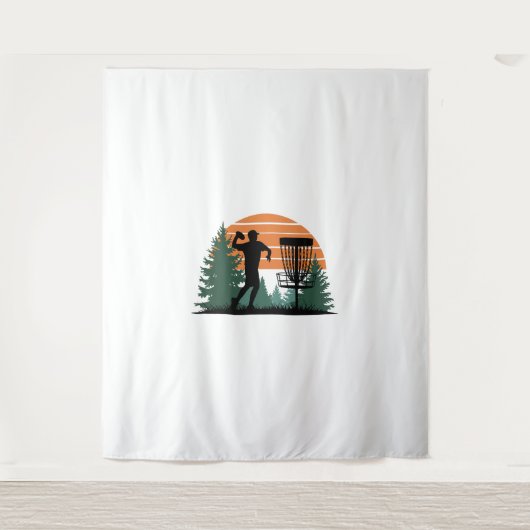 Retro  golfdisc spelen wandkleed (Voorkant)