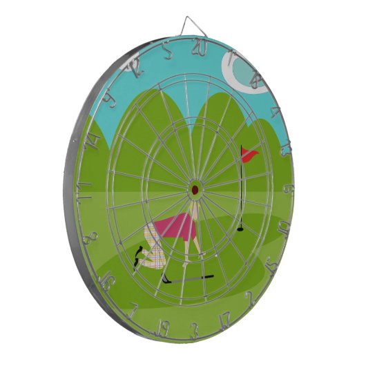 Retro Golfe Dart Board Dartbord (Voorkant Links)