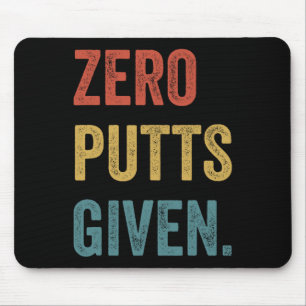 Retro-golfende mannen golfer vrouwen nul putts gev muismat