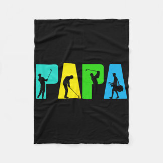 Retro Golfende Papa Golfer Shirt. Golf Cadeaus Voo Fleece Deken
