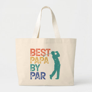 Retro Golfer - Best Papa by Par Grote Tote Bag