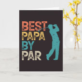 Retro Golfer - Best Papa by Par Kaart (Gele Bloem)