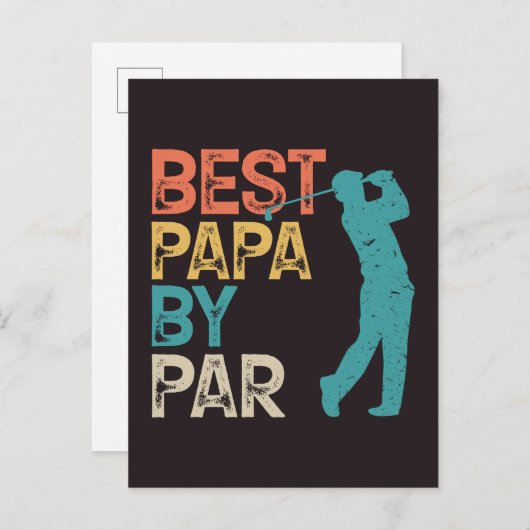 Retro Golfer - beste papieren van pas Briefkaart (Voorkant / Achterkant)