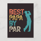 Retro Golfer - beste papieren van pas Briefkaart (Voorkant)