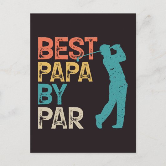 Retro Golfer - beste papieren van pas Briefkaart (Voorkant)